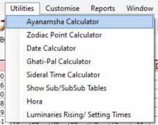 True Astrology software Ayanamsha calculator